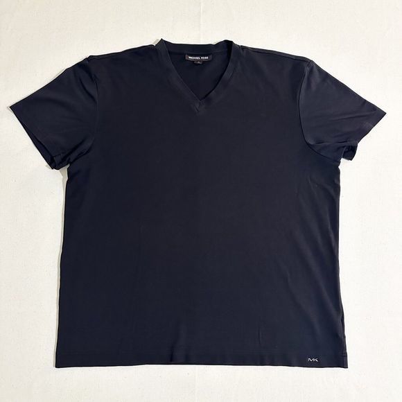 Michael Kors Mens V Neck Tee Shirt Size XL Black - Picture 1 of 8